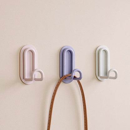 Crochets adhésifs en métal pour le rangement de la salle de bain et de la cuisine — Conception à double crochet, sans perçage, organisateur léger pour clés, serviettes et accessoires