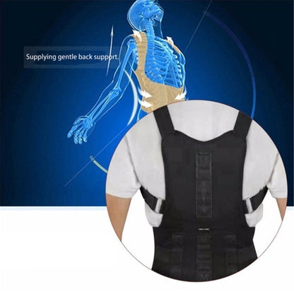 Magnetic Posture Corrector Brace for Upper Back & Shoulder Pain Relief, Adjustable Support Belt with Therapy Magnets for Men & Women