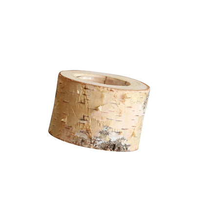 Natural Wood Tealight Stand 2-8 Inches Farmhouse Table Accent Organic Bark Texture Mantel Display Home Centerpiece Décor