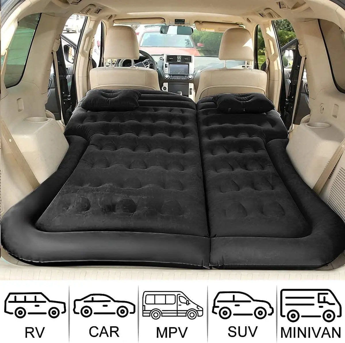 ComfortNest | Matelas gonflable portable pour voiture au design robuste | Lit pliable pour les voyages et l'extérieur