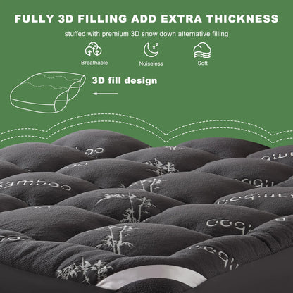 Collection EcoComfort | Protège-matelas en viscose de bambou au design matelassé | Imperméable et respirant pour un confort de sommeil optimal