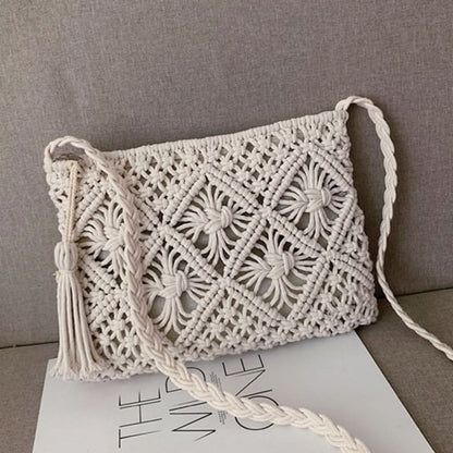 Ortekor Vardi Dante | Sac à bandoulière tissé pour femme avec fermeture éclair | Style bohème chic pour un usage quotidien