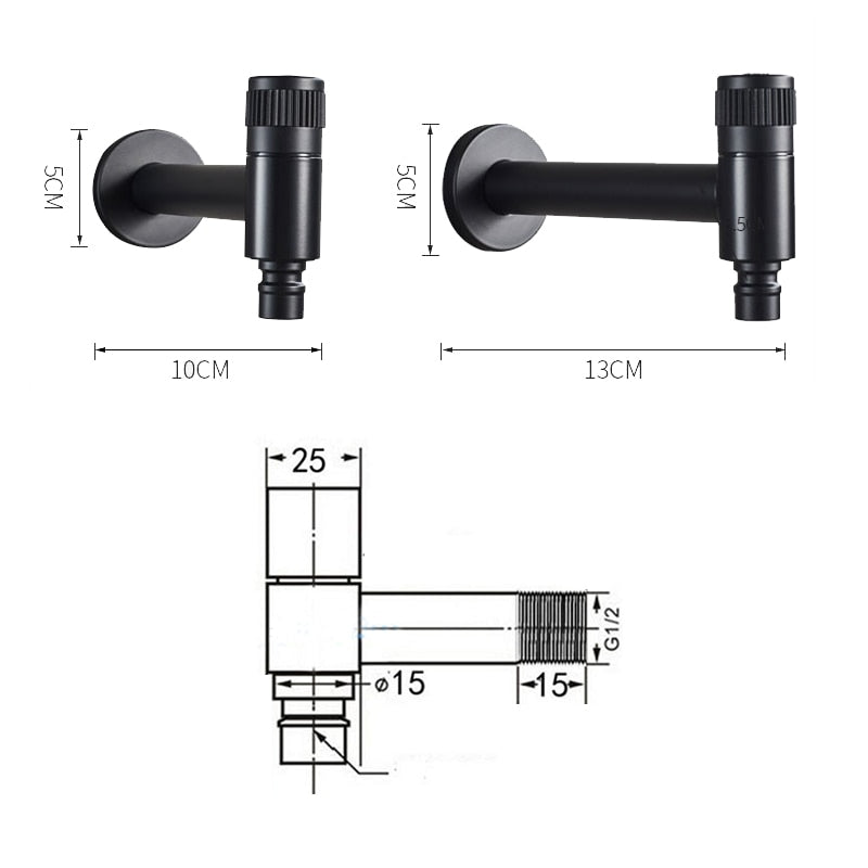 Wall-Mount Outdoor Garden Faucet | Cold Water Hose Spigot with Brass Valve & Stainless Steel Body for Yard, Patio & Balcony