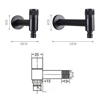 Wall-Mount Outdoor Garden Faucet | Cold Water Hose Spigot with Brass Valve & Stainless Steel Body for Yard, Patio & Balcony