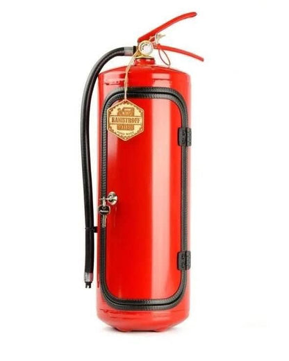Fire Extinguisher Liquor Cabinet – Concealed Mini Bar Storage for Bottles & Accessories in Vintage Metal Design for Man Cave, Home Bar