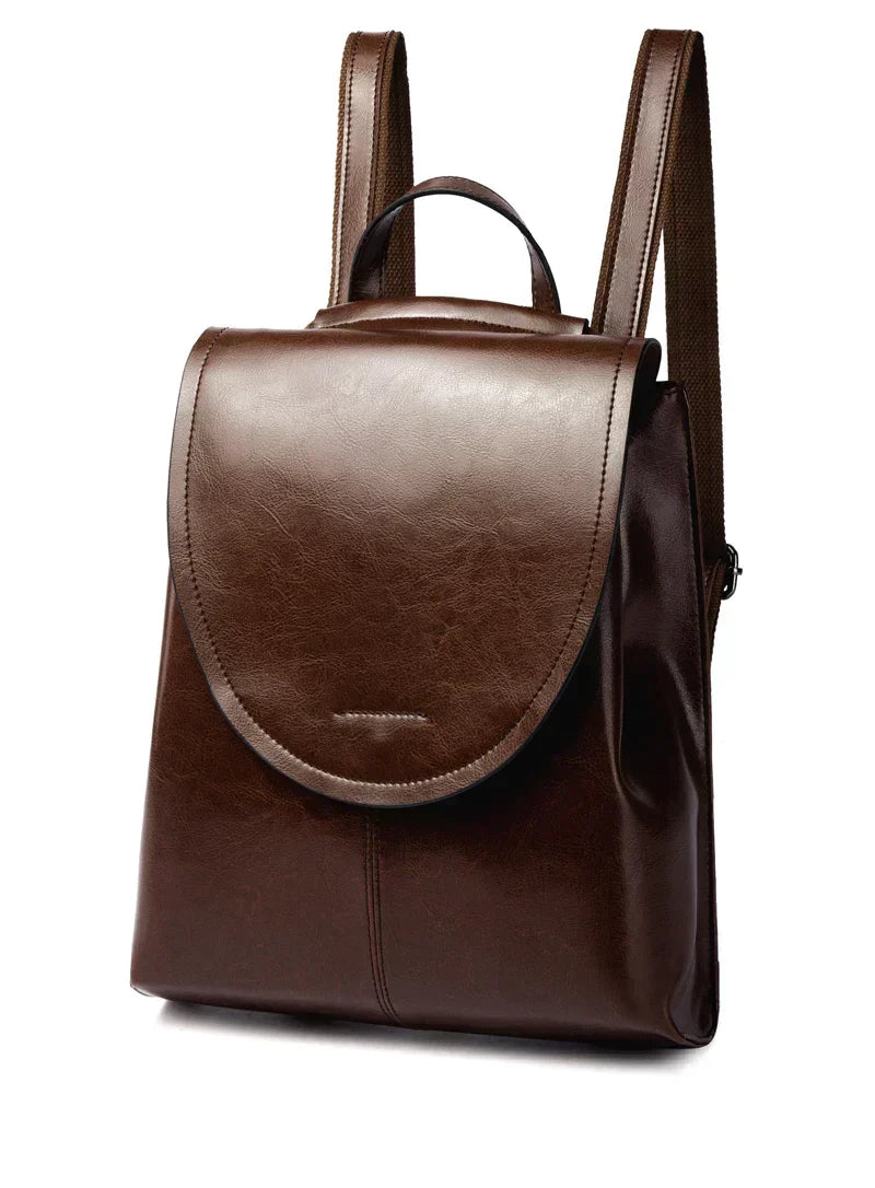 Women's Leather Backpack Purse | Multi-Compartment Daypack for Work, Travel, School & Everyday | Genuine Leather Shoulder Bag with Padded