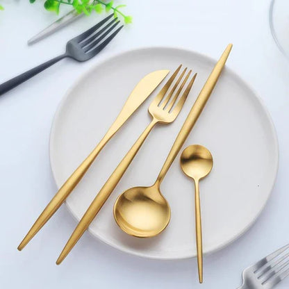 24-Piece Stainless Steel Flatware Set with Mirror Finish for Everyday & Formal Dining