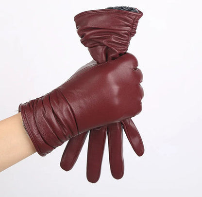 LuxLeather | Gants en cuir pour femmes avec doublure en laine douce | Gants chauds pour un confort et un style ultimes