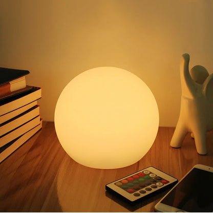 Cordless LED Sphere Accent Lighting 8 Inch Remote Color-Changing Wireless Nightstand Illumination for Bedroom Living Room Kids Room Home Off