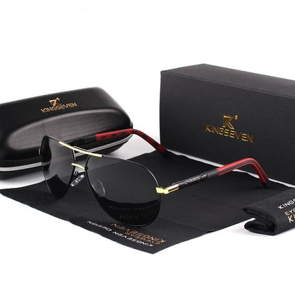 Retro Aluminum Polarized Sunglasses for Men & Women with UV400 Protection & Keyhole Bridge