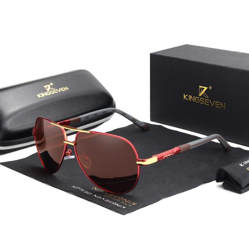 Retro Aluminum Polarized Sunglasses for Men & Women with UV400 Protection & Keyhole Bridge