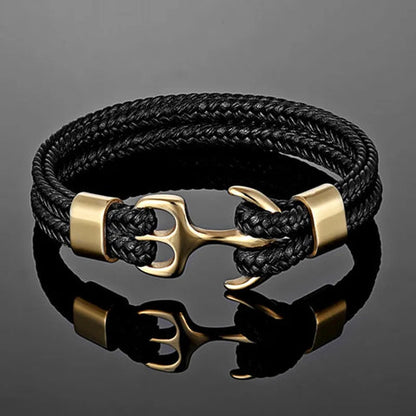 Bracelet en cuir élégant avec motif ancre marine pour un style unique