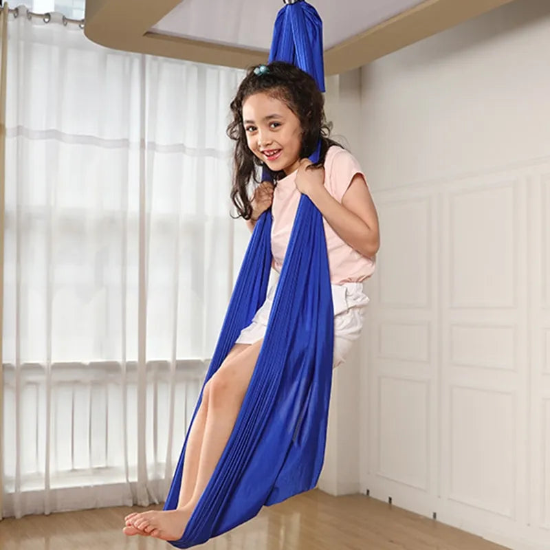 Indoor Sensory Swing for Kids – Cocoon Hammock Chair for Calming & Focus – Cotton Hanging Seat for Children's Play Room, Bedroom, Therapy