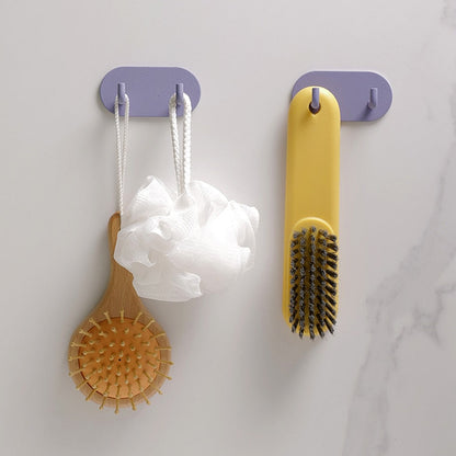 Crochets adhésifs en métal pour le rangement de la salle de bain et de la cuisine — Conception à double crochet, sans perçage, organisateur léger pour clés, serviettes et accessoires