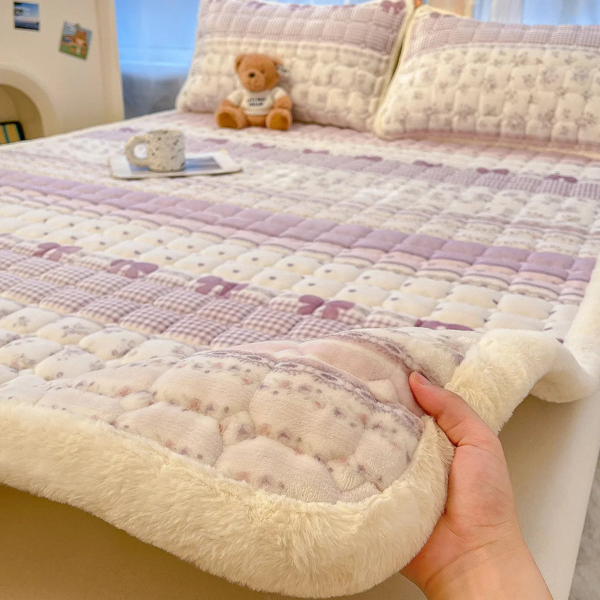 Cozy Dreams | Protège-matelas pour enfants avec motifs de dessins animés mignons | Confort doux et chaud pour l'hiver