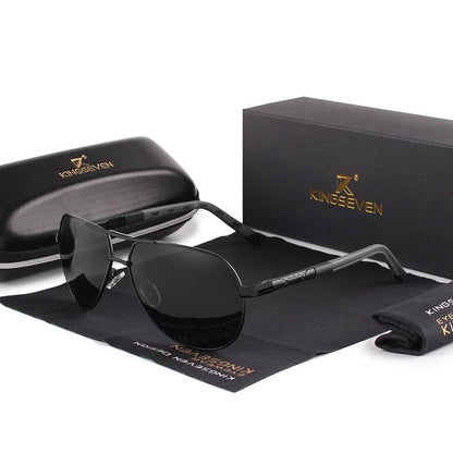 Retro Aluminum Polarized Sunglasses for Men & Women with UV400 Protection & Keyhole Bridge