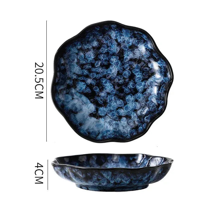 10-Piece Ceramic Dinnerware Set with Galaxy-Inspired Design for Everyday Dining & Special Occasions | Microwave & Dishwasher Safe