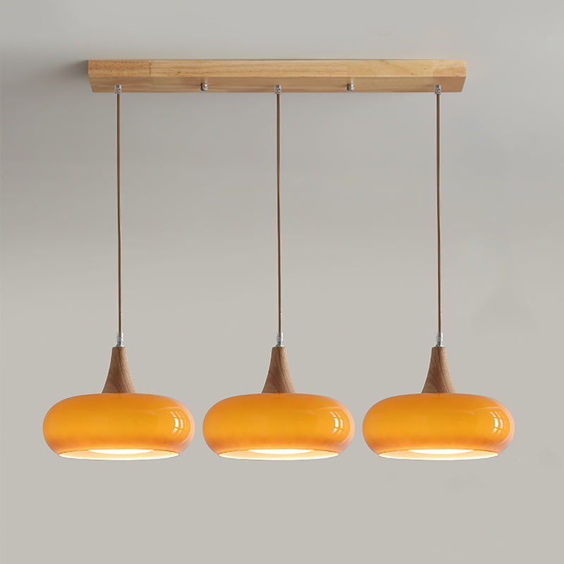 Hanging Light Fixture Metal Glass Wood Multi-Head Kitchen Island Dining Room Ceiling Lamp Indoor E26 E27 Socket Adjustable Wire Modern Home