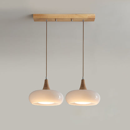 Hanging Light Fixture Metal Glass Wood Multi-Head Kitchen Island Dining Room Ceiling Lamp Indoor E26 E27 Socket Adjustable Wire Modern Home