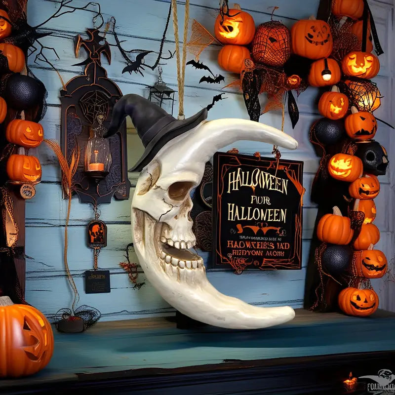 Skulloween™ – Crescent Moon Skull Ornament