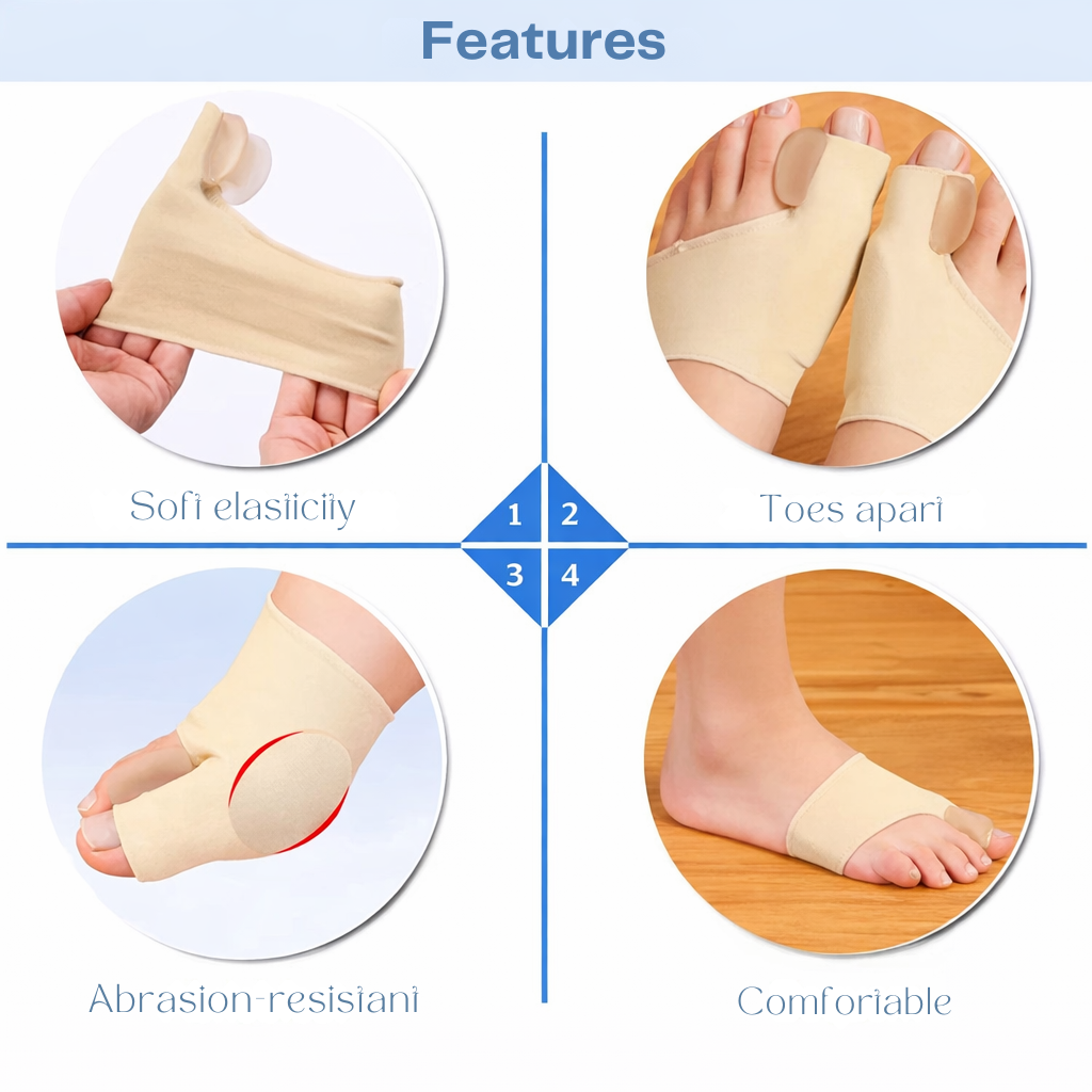 Orthopedic Toe Straightener for Bunion Relief and Big Toe Alignment with Soft Gel Cushion | Discreet Pain Relief Support Brace for Walking S