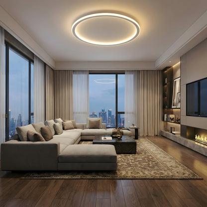 Halo Collection | Flush Mount Ceiling Light with Integrated LED | Scandinavian Minimalist Design for Modern Interiors