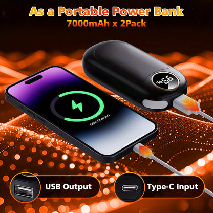 Rechargeable Electric Hand Warmer Set with Dual Unit Design for Portable Warmth