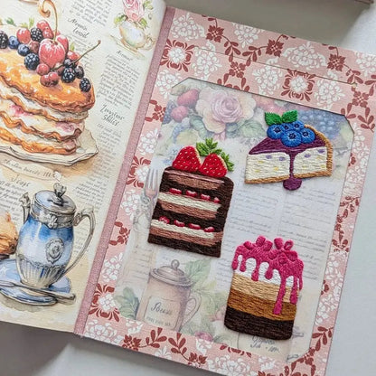 Hand-Embroidered Recipe Journal with Splash-Resistant Pages for Home Cooks & Meal Planning