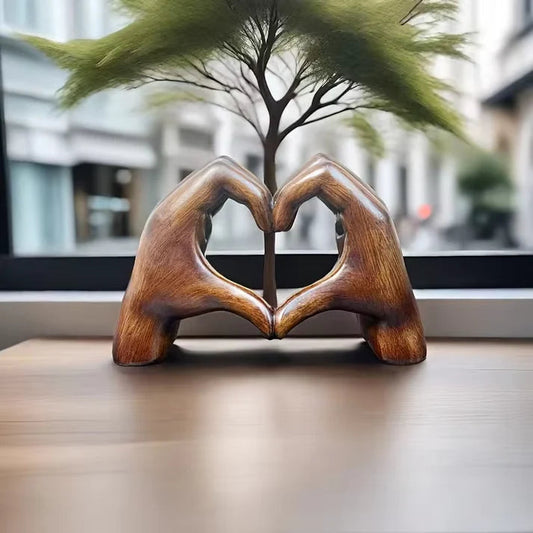 Figurine en forme de cœur en bois pour étagère – Décoration de table rustique et moderne pour salon, chambre ou bureau – Symbole affectueux pour la maison