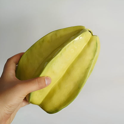 Handmade Ceramic Flower Vase in Unique Star Fruit Shape – Artistic Home Decor