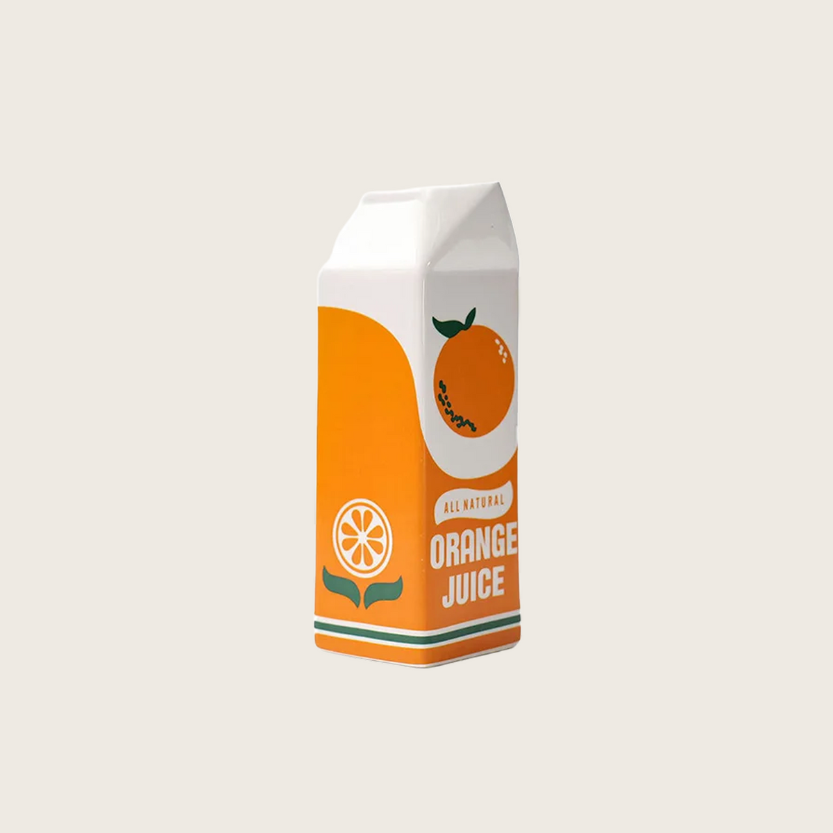 Handmade Ceramic Vase with Iconic Orange Juice Design – 8.66 inch Decorative Piece