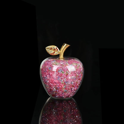 Figurine de pomme en cristal faite à la main – Élégante sculpture décorative en verre pour la maison et le bureau, petites tailles 2,4 po et grandes tailles 3,1 po