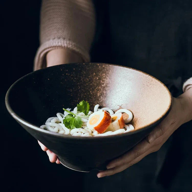 Handmade Japanese Ceramic Ramen Bowl – 7 inches, Durable, Microwave & Dishwasher Safe for Elegant Dining
