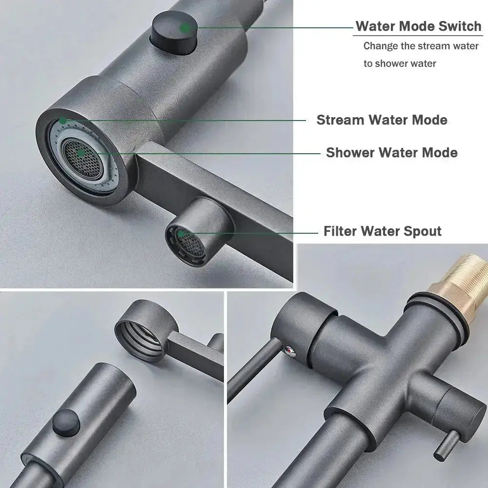 Harmony | 3-Way Pull-Down Kitchen Faucet with Smooth Spray Head | Dual-Handle Control for Versatile Water Access