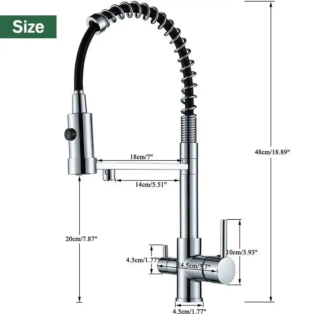 Harmony | 3-Way Pull-Down Kitchen Faucet with Smooth Spray Head | Dual-Handle Control for Versatile Water Access