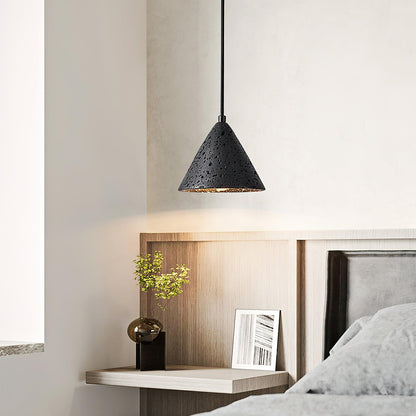 Stone Hanging Lamp E26 40W Natural Texture Overhead Light for Island Counter Breakfast Nook Focused Downlight