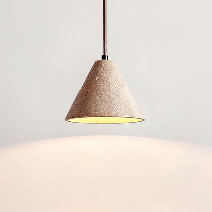 Stone Hanging Lamp E26 40W Natural Texture Overhead Light for Island Counter Breakfast Nook Focused Downlight