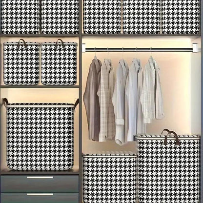Haven Storage Box - Durable Houndstooth Collapsible Container