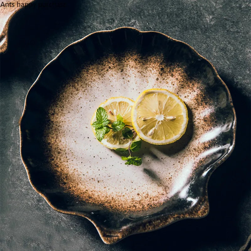 Ceramic Ocean Shell Serving Dish for Appetizers, Snacks & Seafood – Decorative Beach-Inspired Tableware for Coastal Dining Rooms, Kitchen Ta