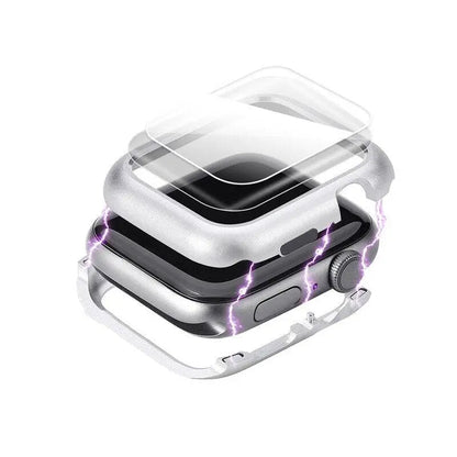 Metal Bumper Shell with Hardened Display Shield for 38mm-44mm Wearable Tech