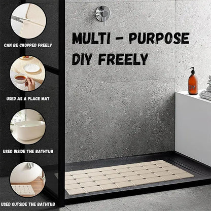 Non-Slip Silicone Shower Mat with Suction Cups – Foldable Bathtub Safety Mat for Wet Surfaces, Quick-Dry Design for Everyday Use