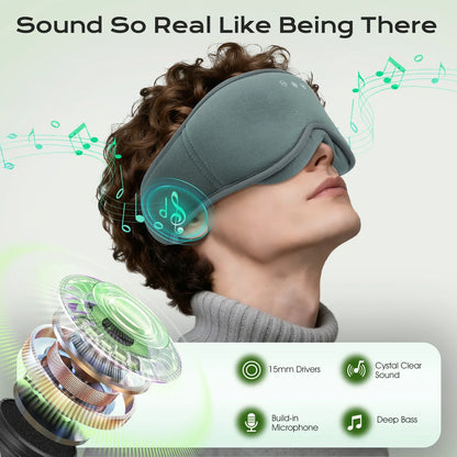 ComfortZone | Masque de sommeil Bluetooth avec design occultant 3D | Son stéréo binaural pour une relaxation profonde
