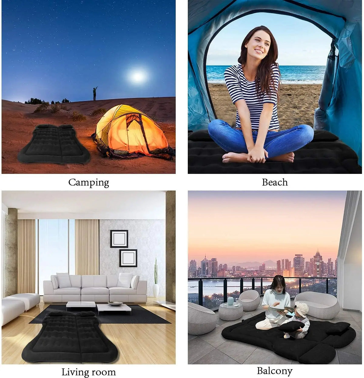 ComfortNest | Matelas gonflable portable pour voiture au design robuste | Lit pliable pour les voyages et l'extérieur