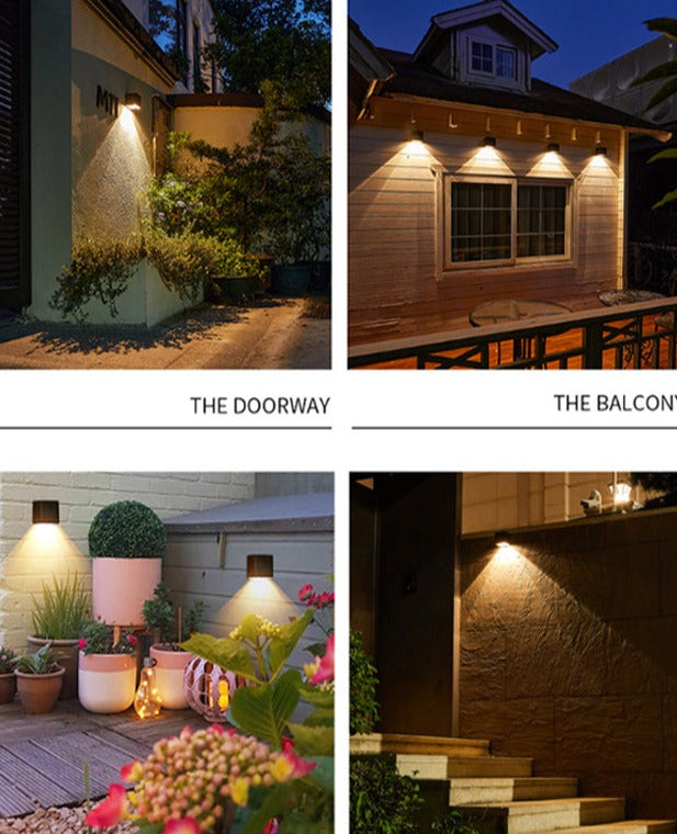 Ortekor GlowBeam | Applique murale solaire d'extérieur avec capteur intelligent | Design résistant aux intempéries pour une ambiance écologique