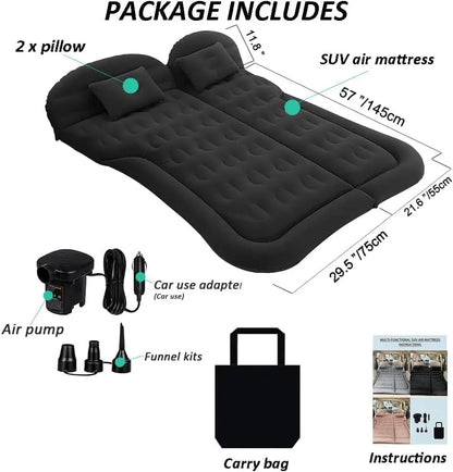 ComfortNest | Matelas gonflable portable pour voiture au design robuste | Lit pliable pour les voyages et l'extérieur