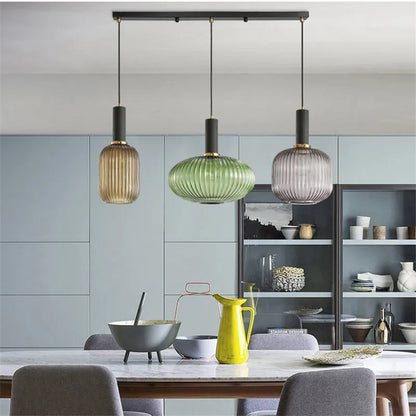 Tinted Glass Drop Ceiling Fixture E27 Socket 12 in Shade for Dining Room Kitchen Island Bar Lounge Adjustable Cord Scandinavian Inspired Hom