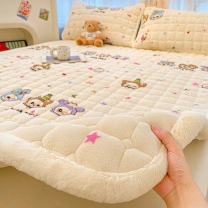 Cozy Dreams | Protège-matelas pour enfants avec motifs de dessins animés mignons | Confort doux et chaud pour l'hiver