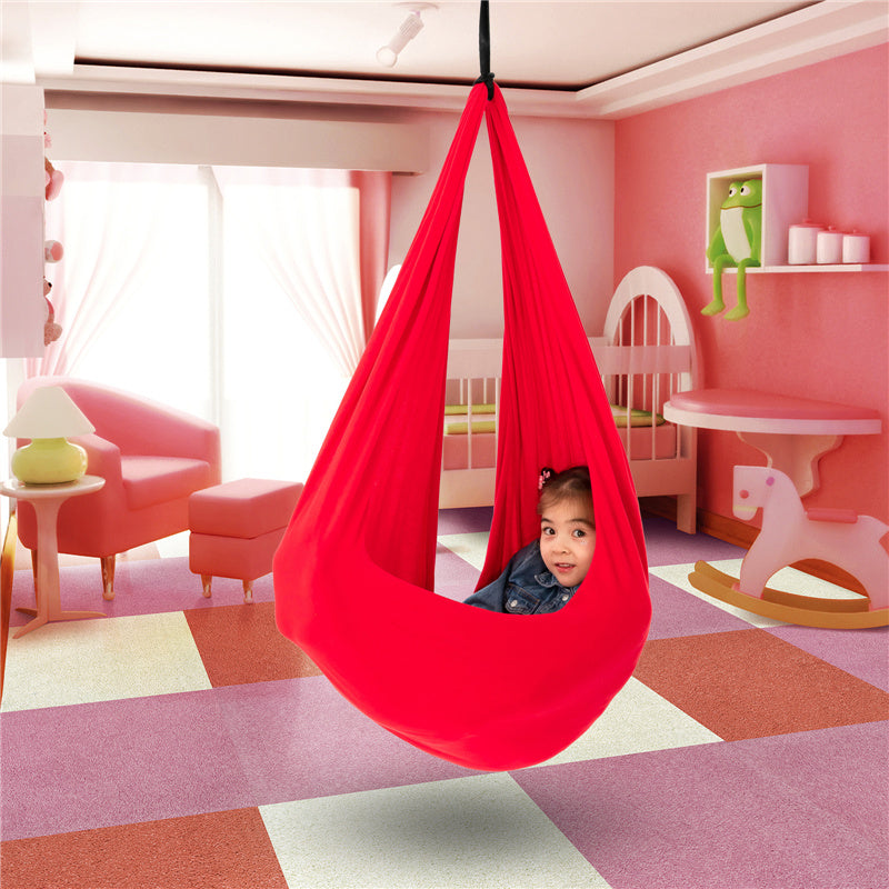 Indoor Sensory Swing for Kids – Cocoon Hammock Chair for Calming & Focus – Cotton Hanging Seat for Children's Play Room, Bedroom, Therapy