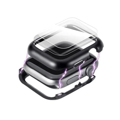 Metal Bumper Shell with Hardened Display Shield for 38mm-44mm Wearable Tech