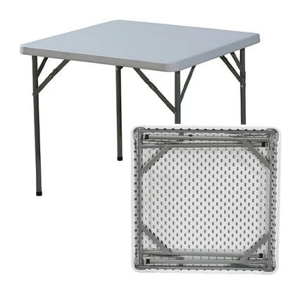 Versatile Folding Table | 3ft Square Outdoor Table with Space-Saving Design | Durable Hard Plastic for Patio & Garden Use